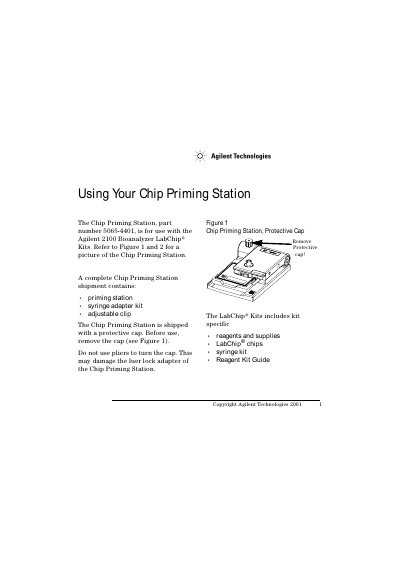 Agilent Chip Priming Station 5065-4401 User Manual - cover page