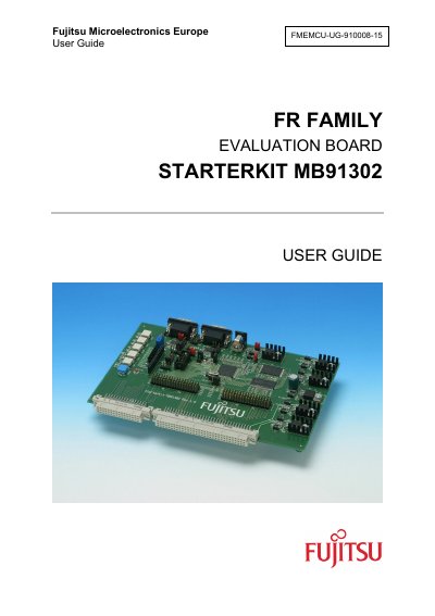 Fujitsu MB91302 Evaluation Board Starter Kit User Guide - cover page
