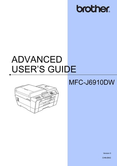 Brother MFC-J6910DW Advanced User's Guide - cover page