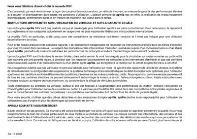 aprilia 854072 RXV 450-550 F-E 2009 Manual - cover page