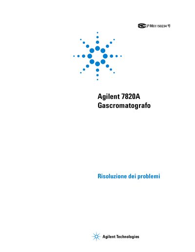 Agilent 7820A Gascromatografo Manual - cover page