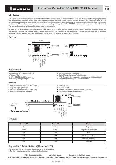FrSky ARCHER GR8 Receiver User Manual - cover page