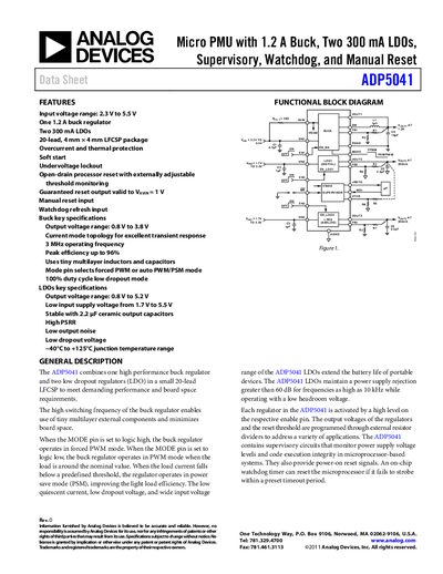 ANALOG DEVICES ADP5041handbookRev 0 - cover page