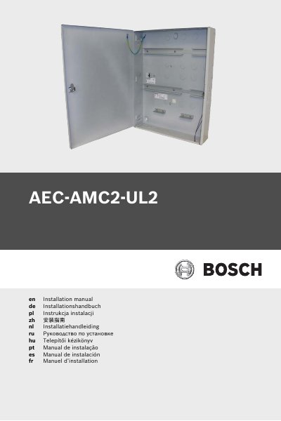 Bosch AEC-AMC2-UL2 Installation Manual - cover page