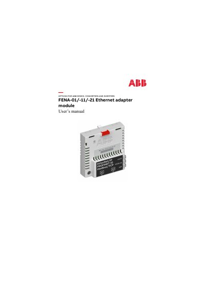 ABB FENA-01/-11/-21 Ethernet Adapter Module User's Manual
