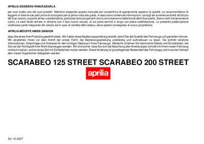 aprilia 852934 Scarabeo Street 125-200 I-D MY 2006 Manual - cover page