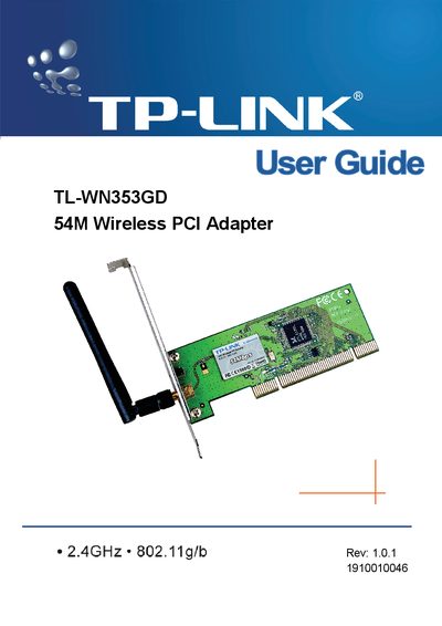 TP-LINK TL-WN353GD 54M Wireless PCI Adapter User Guide