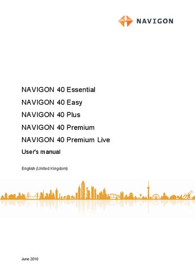 Navigon 40 Series User Manual - cover page