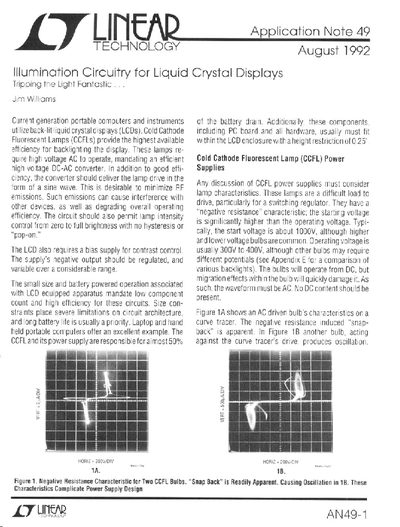 LINEAR AN49 - Illumination Circuitry for Liquid Crystal Displays handbook - cover page