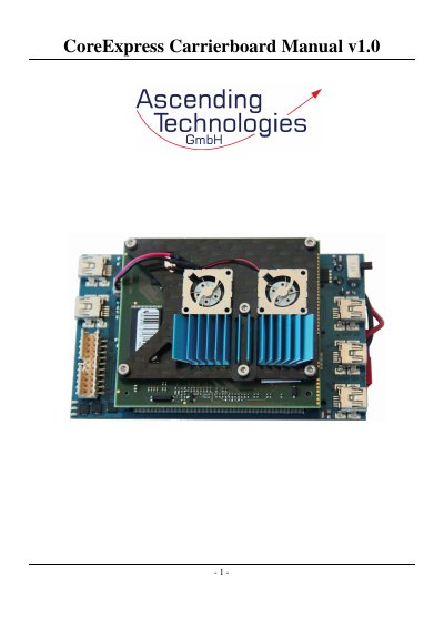 Ascending Technologies CoreExpress Carrierboard User Manual - cover page