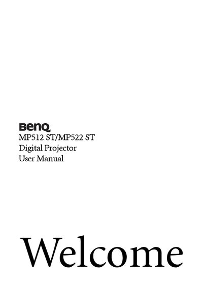 BenQ MP512 ST / MP522 ST Digital Projector User Manual