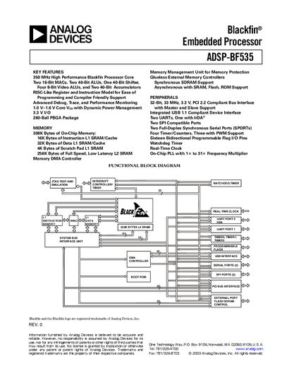 Analog Devices ADSP-BF535 Blackfin Embedded Processor Handbook