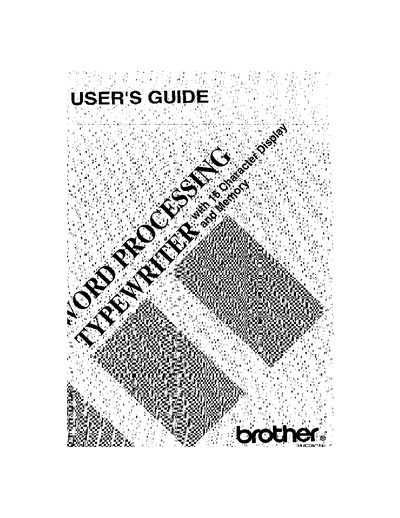 Brother 1030/M411/M152/3010 Electronic Typewriter User's Manual - cover page