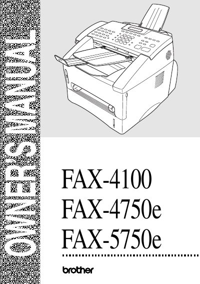 Brother FAX-4100/4750e/5750e Owner's Manual - cover page