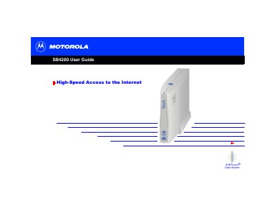 Motorola SB4200 Cable Modem User Guide - cover page