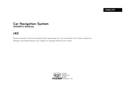 Hyundai i40 Car Navigation System Owner's Manual - cover page
