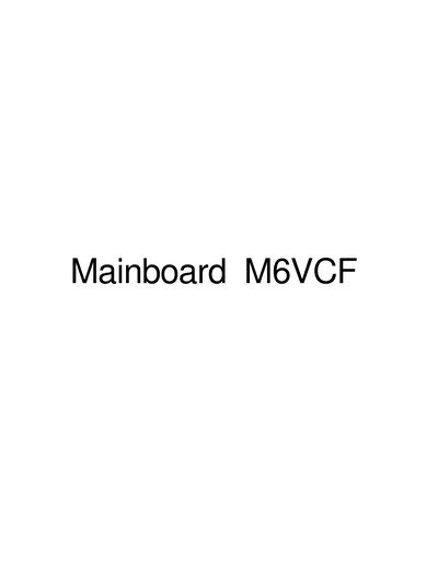 Mainboard M6VCF User Manual - cover page