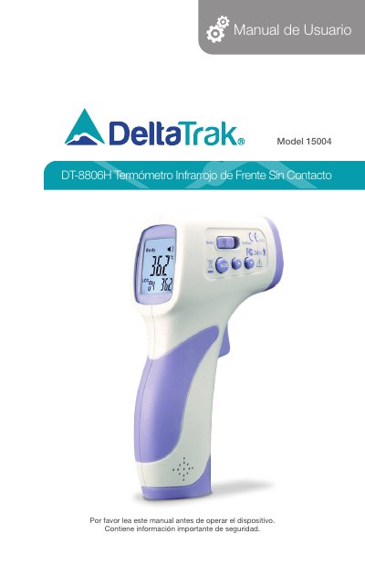 DT DT-8806H Infrared Thermometer User Manual - cover page