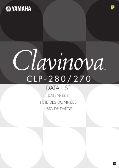 Yamaha CLP-280/270 Data List - cover page