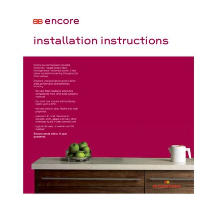 Bushboard Encore Installation Guide - cover page