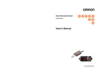 Omron ZJ-SD Series Smart Electrostatic Sensor User Manual - cover page