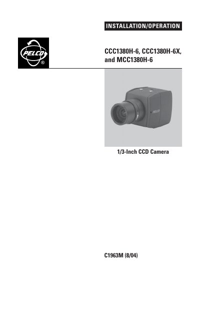 Eclipse CCC1380H-6/6X/MCC1380H-6 1/3-Inch CCD Camera Installation Operation Manual - cover page