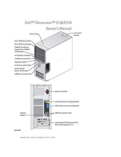 Dell Dimension 5150/E510 Owner's Manual - cover page