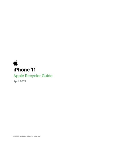 Apple iPhone 11 Recycler Guide - cover page
