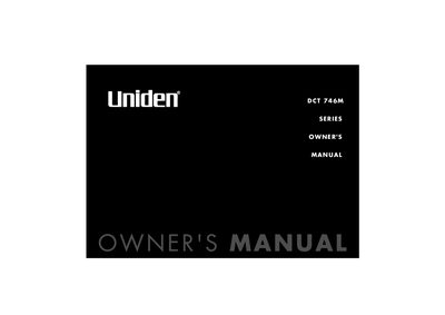 Uniden DCT 746M Series Cordless Telephone Owner's Manual - cover page