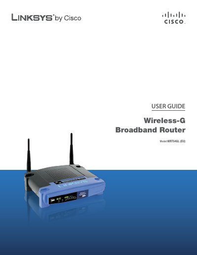 Linksys WRT54GL (EU) User Guide - cover page