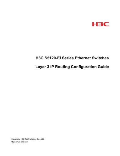 H3C S5120-EI Series Layer 3 IP Routing Configuration Guide - cover page