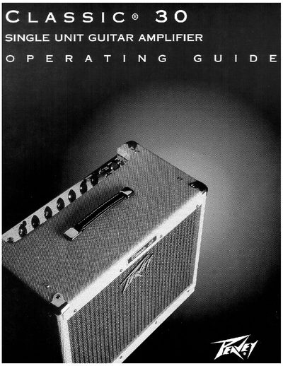 Peavey Classic 30 Guitar Amplifier User Manual - cover page
