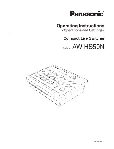 Panasonic AW-HS50E Operation Manual - cover page