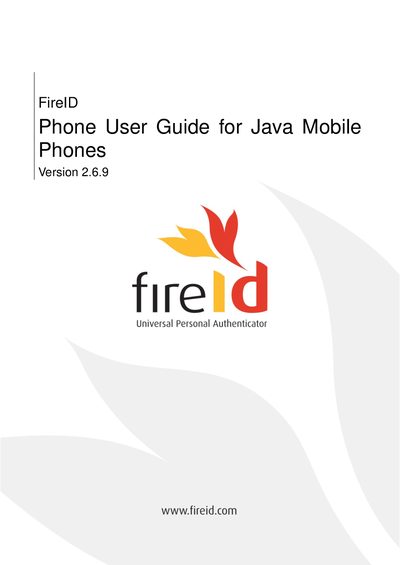 FireID Java Mobile Phones User Guide - cover page