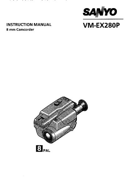 Sanyo VM-EX280P Camcorder User Manual - cover page
