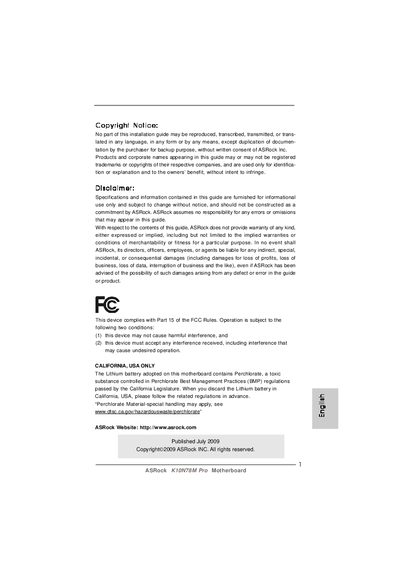 ASRock K10N78FullHD-hSLI motherboard user manual(1) - cover page