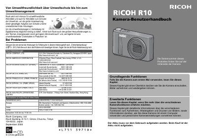 Ricoh GR D Digital Camera User Manual - cover page