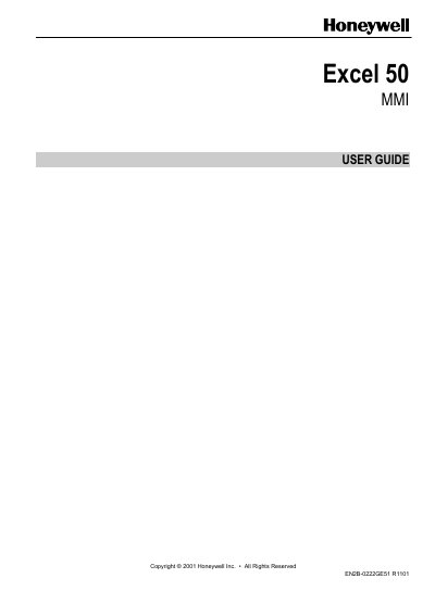 Honeywell Excel 50 MMI User Guide - cover page