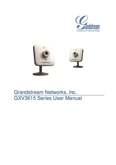 Grandstream GXV3615 Series User Manual - cover page