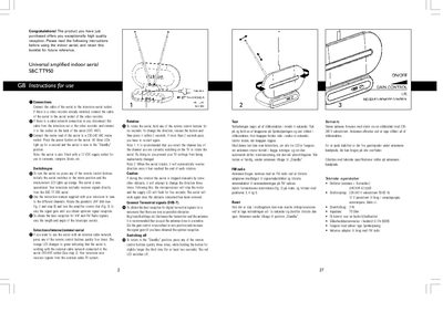 Universal SBC TT950 Indoor Antenna User Manual - cover page