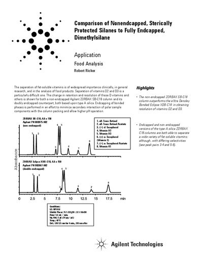 Agilent ZORBAX SB-C18 vs Eclipse XDB-C18 Application Note - cover page