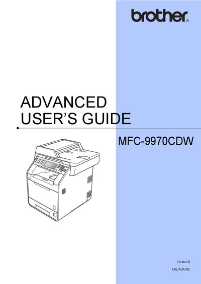 Brother MFC-9970CDW Advanced User's Guide - cover page