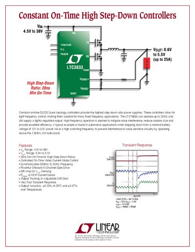 LINEAR 2PB_3833 Constant On-Time High Step-Down Controllers - cover page