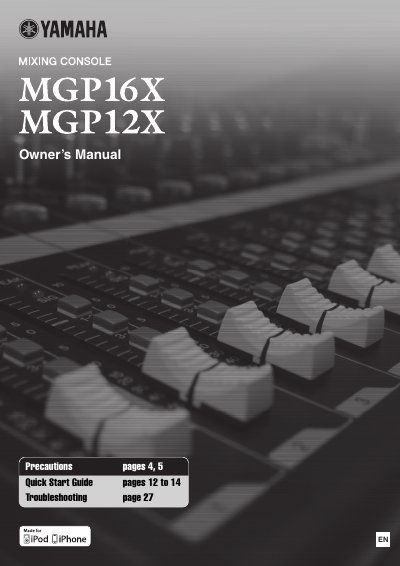 Yamaha MGP16X/MGP12X Mixer User Manual - cover page