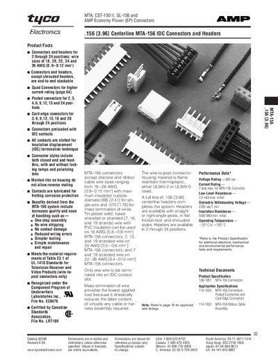 Tyco MTA-156 Connector Header Mateability Guide - cover page