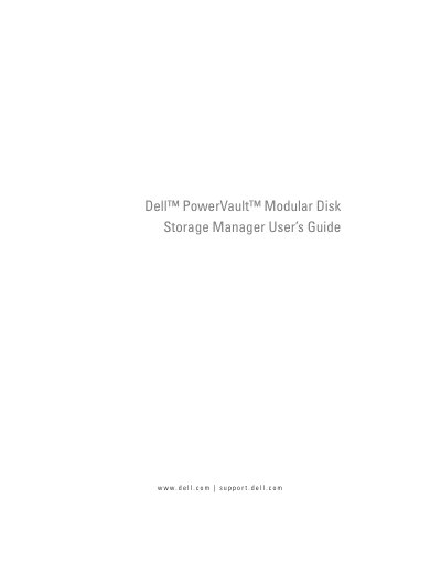 Dell PowerVault Modular Disk Storage Manager User Manual - cover page