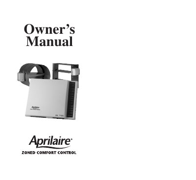 Aprilaire Model 6404 Zoned Comfort Control Owner's Manual - cover page