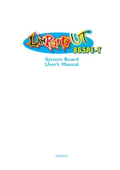 LANParty UT 865PE-T motherboard user manual - cover page