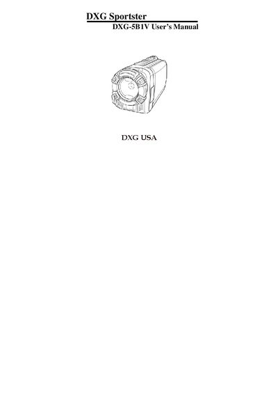 DXG DXG-5B1V Camcorder User Manual - cover page