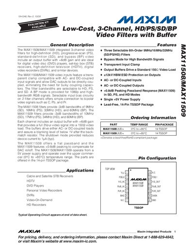 Maxim MAX11508/MAX11509 Datasheet - cover page